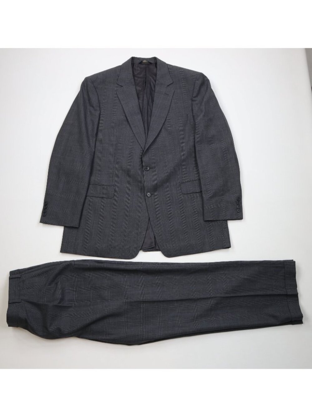 Vintage Y2K 2004 Brooks Brothers Mens 46L 2 Piece Stretch Wool Suit Gray 36x32